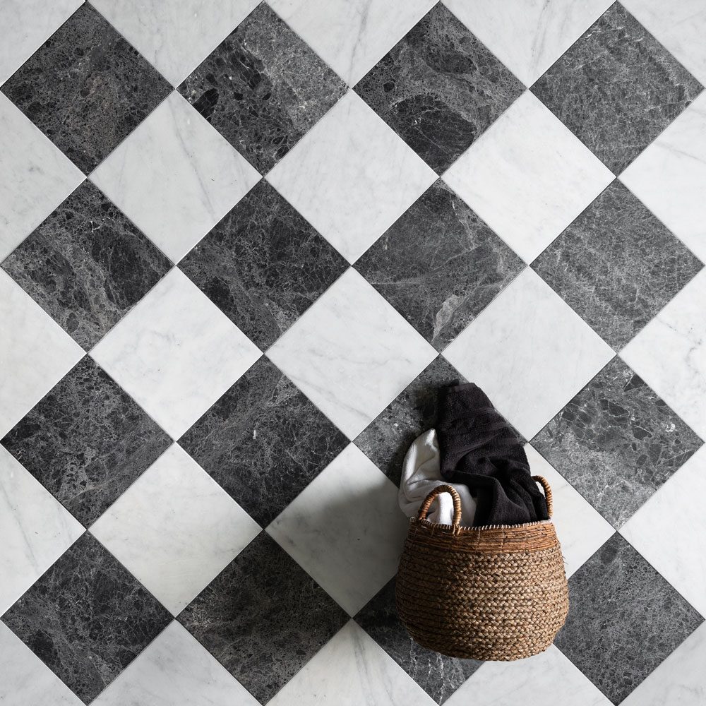 Black-Emperador-Marble-Square-Tiles-Checkerboard-Marble-Flooring